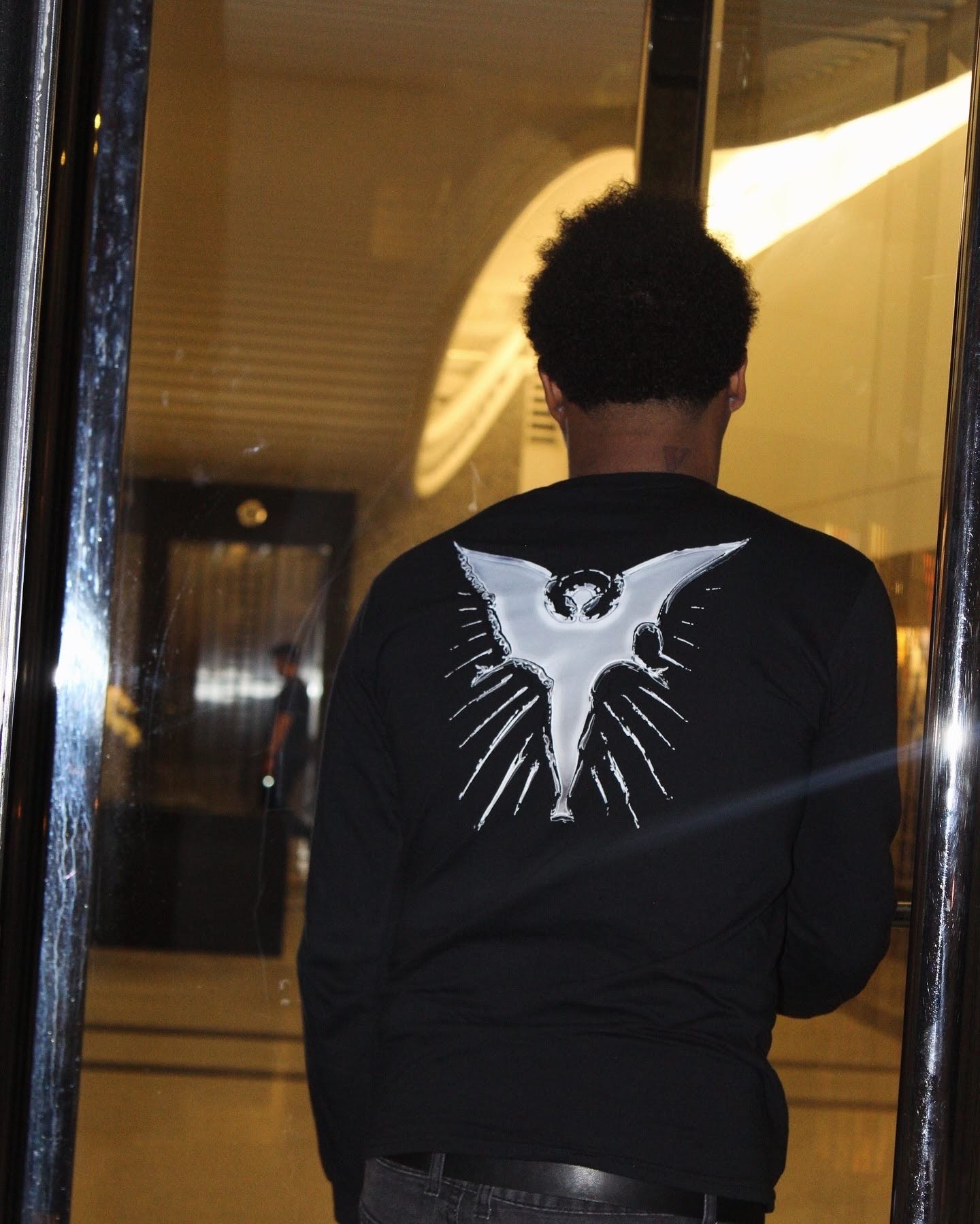 Bani black metallic long sleeve shirt